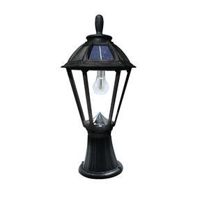 Polaris Solar Medium 1-Light Black Resin Integrated LED Outdoor Solar Post Light or Wall Sconce with Warm-White LED's