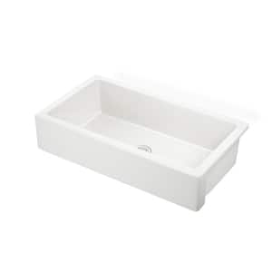 Farmhouse Apron Front Fireclay 30 in. Single Bowl Kitchen Sink in White