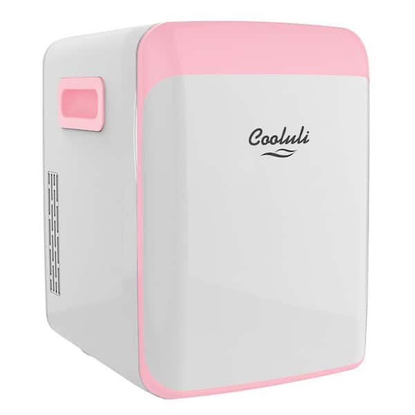 COOLULI Classic 0.53 cu. ft. Retro Mini Fridge in Pink without Freezer