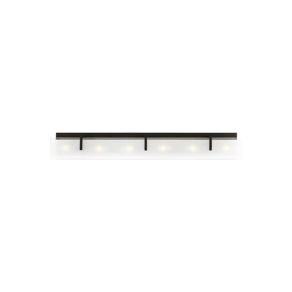 Syll Midnight Black 6-Light Vanity Wall Sconce with Etched Glass