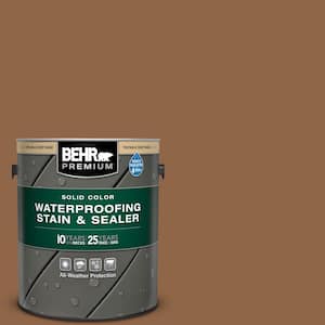 1 gal. #SC-115 Antique Brass Solid Color Waterproofing Exterior Wood Stain and Sealer