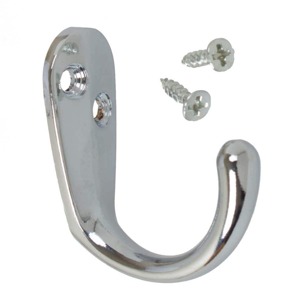 GlideRite 13/4 in. x 11/2 in. Polished Chrome Small Robe/Coat Hooks