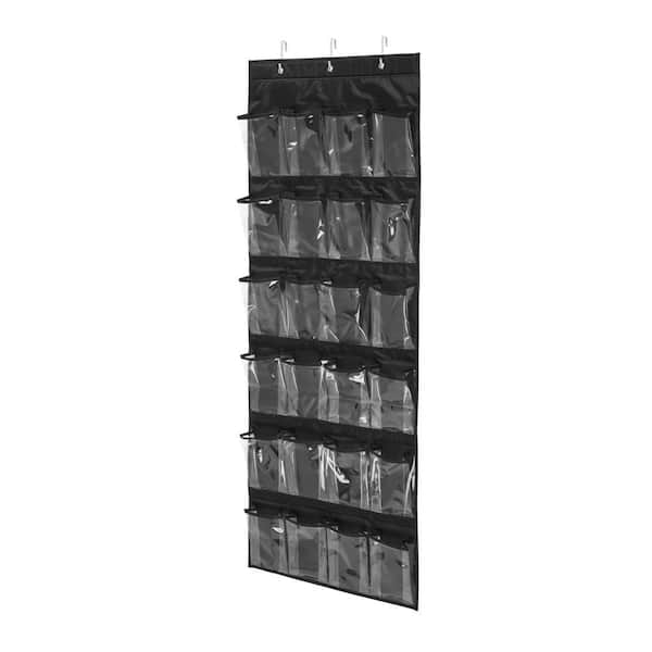 Honey-Can-Do 57 in. H 12-Pair Black Polyester Hanging Shoe Organizer