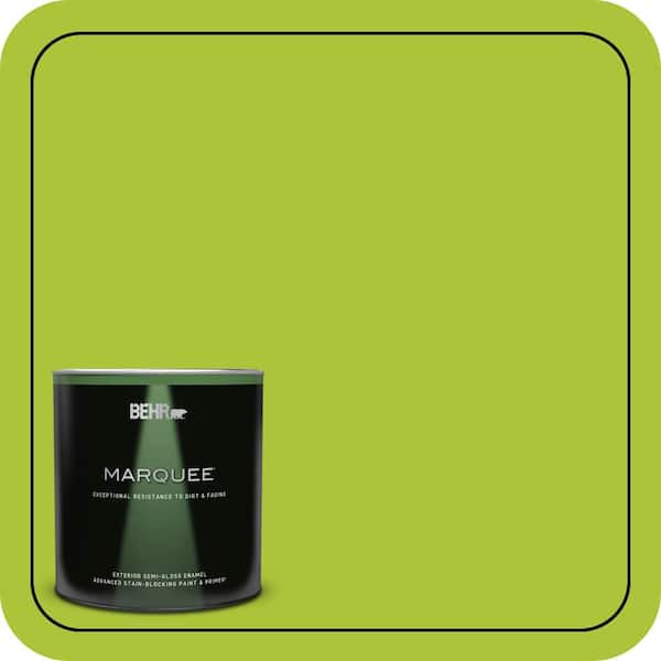 BEHR MARQUEE 1 qt. #410B-6 Crisp Green Semi-Gloss Enamel Exterior Paint & Primer