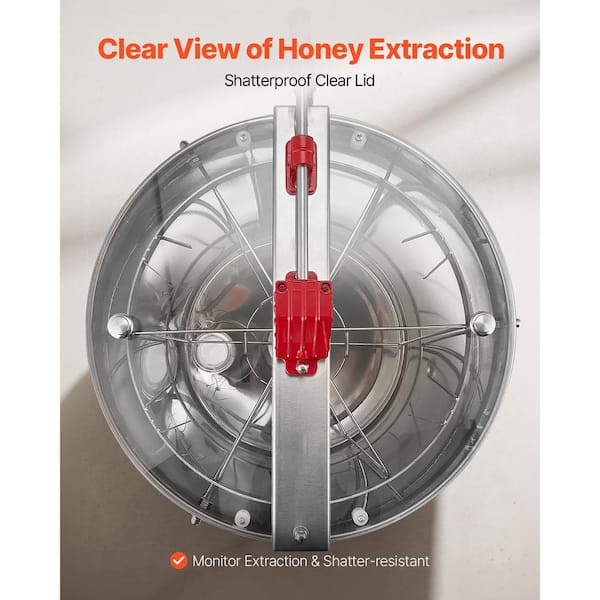 SKYSHALO 6 Frame Manual Honey Extractor Stainless Steel Honeycomb