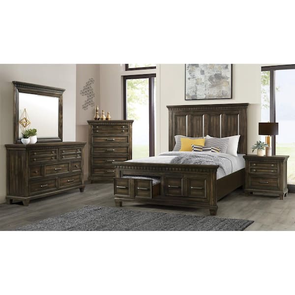 Windom Charcoal 5-Drawer 40 in. Chest of Drawers