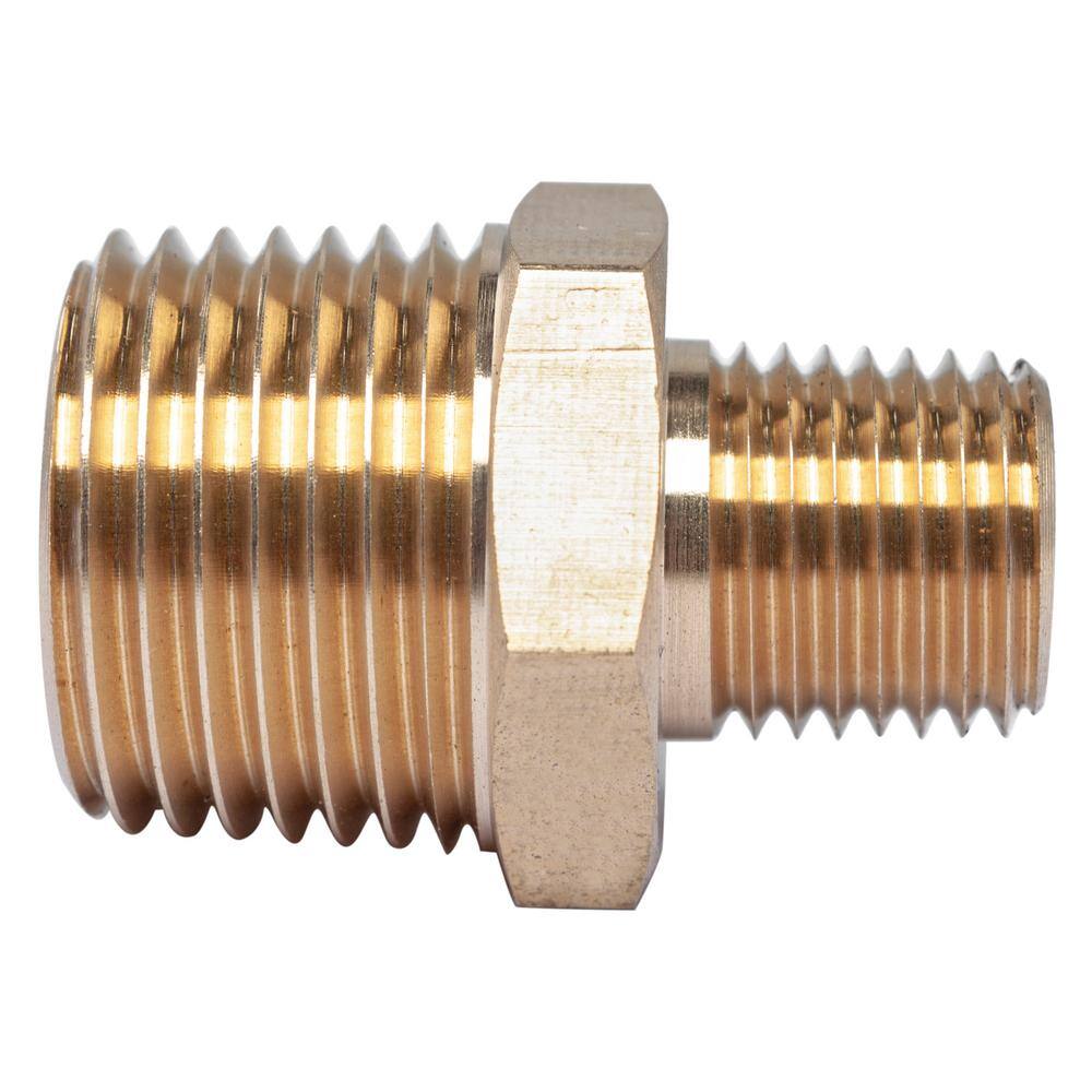1/2 in. x 1/4 in. MIP Brass Pipe Hex Reducing Nipple Fitting (25-Pack) price history on PriceWatchPro