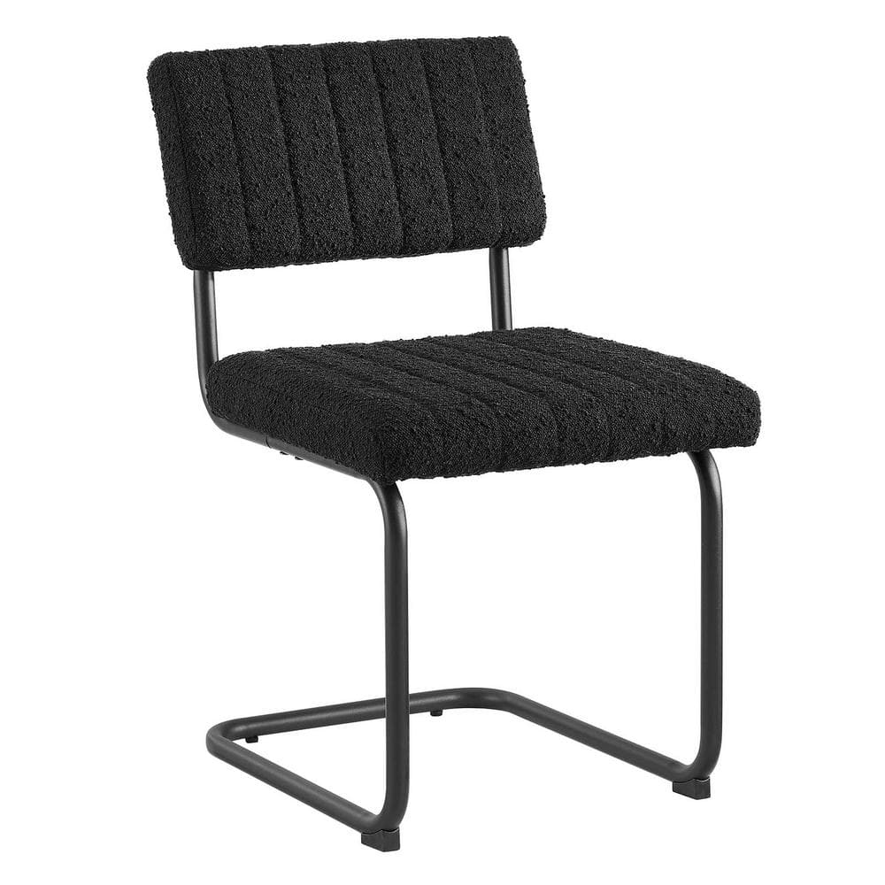 MODWAY Parity Boucle Dining Side Chairs Set of 2 in Black Black EEI6469BLKBLK The Home Depot