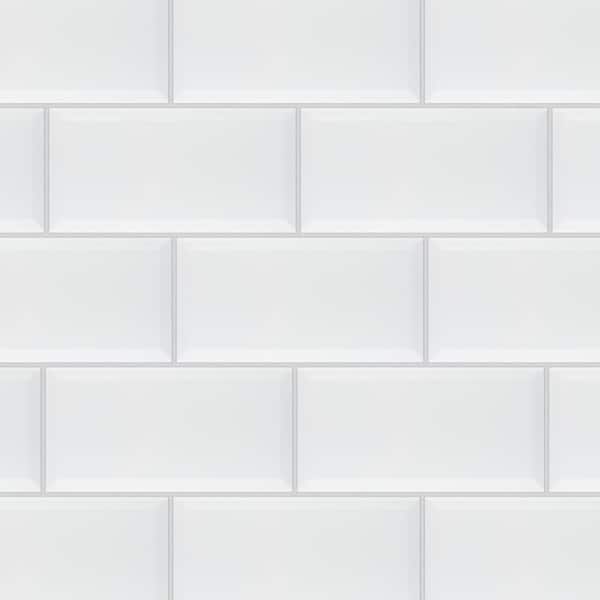 Merola Tile Santorini Biselado Blanco 4 in. x 7-7/8 in. Ceramic Wall Tile (11.0 sq. ft./Case)