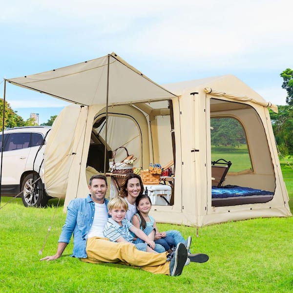 SUV Inflatable Tents 4-6 Person Glamping Tents Blow Up Tent with Hand Pump Waterproof Oxford Air Tent for Camping Adult