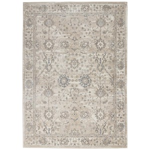Moroccan Celebration Ivory/Sand 5 ft. x 7 ft. Bordered Traditional Area Rug