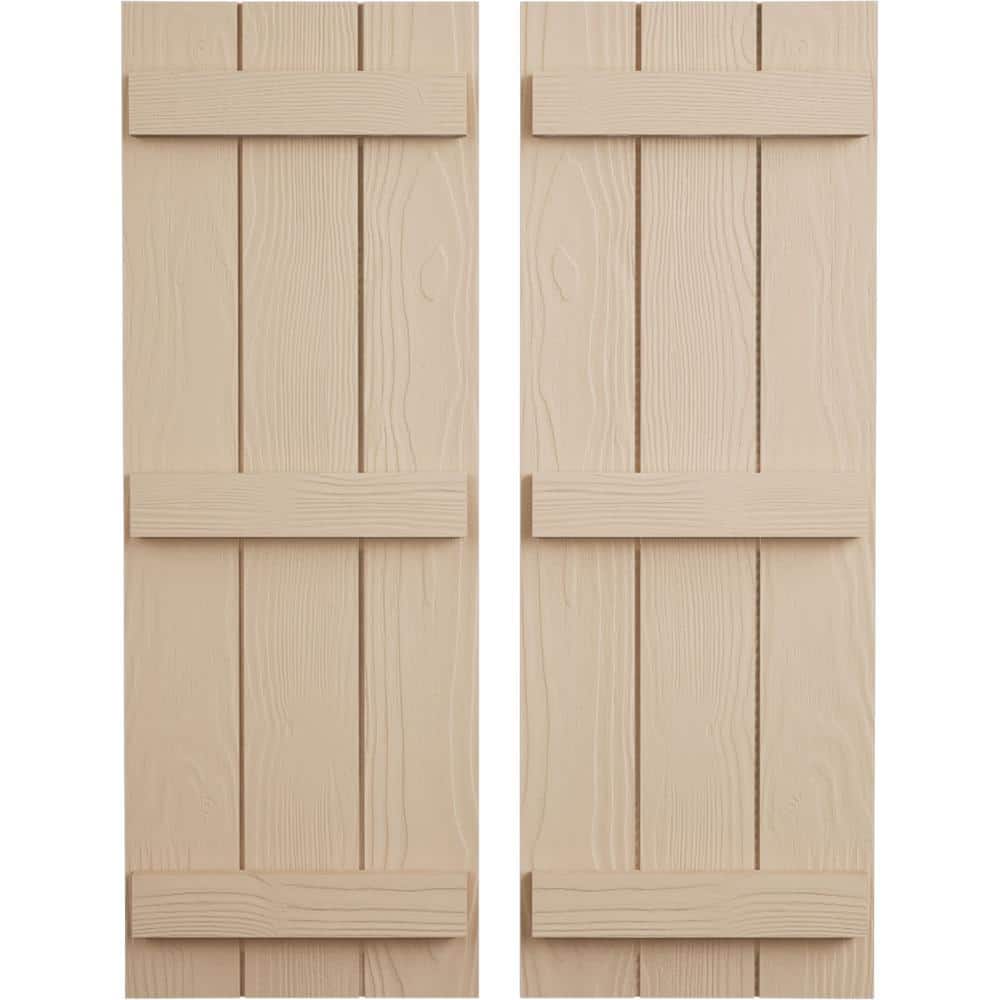 16.5 in. x 68 in. Timberthane Polyurethane 3-Board Joined Board-n-Batten Sandblasted Faux Wood Shutters Pair price history on PriceWatchPro