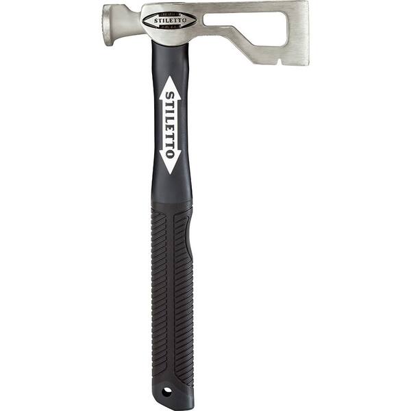 Stiletto 8 oz. 12 in. Titanium Clawbar Nail Puller with Dimpler and 9 oz. Drywall Axe Fiberglass Hammer with 13 in. Handle