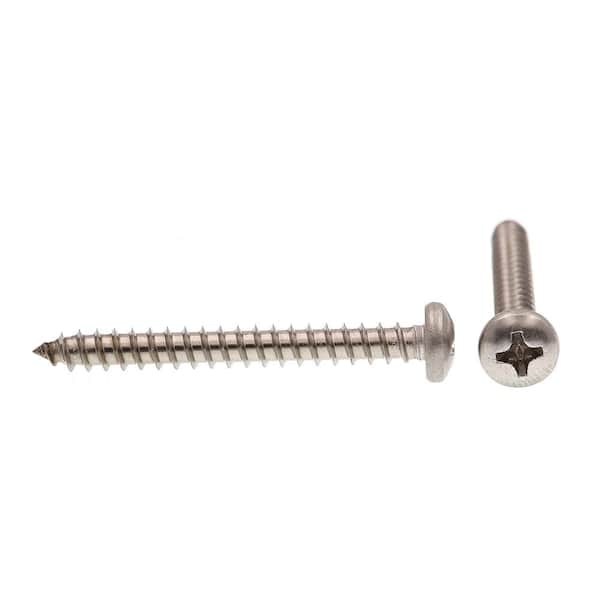 Pan Head 1-1/4 Length #8-18 Thread Size 18-8 Stainless Steel Sheet Metal Screw Type AB Phillips Drive Plain Finish Pack of 50 Pan Head 1-1/4 Length #8-18 Thread Size 18-8 Stainless Steel Sheet Metal Screw Type AB Phillips Drive Plain Finish Pack of 50