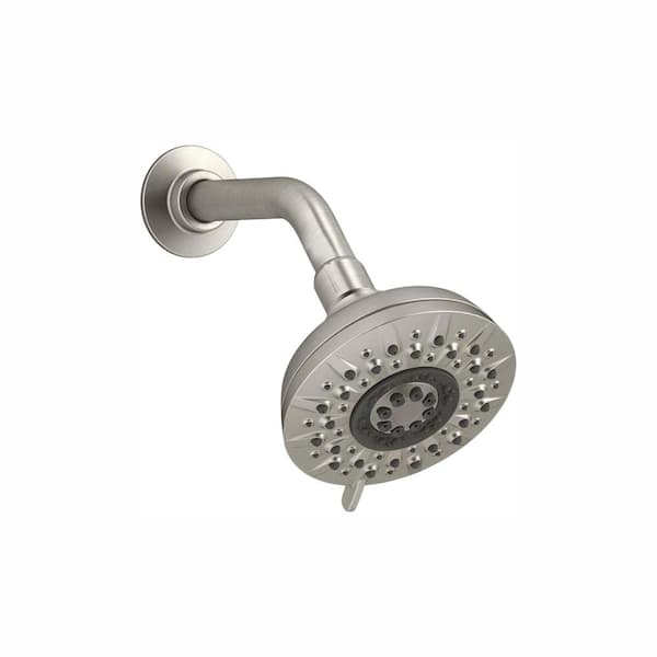 KOHLER Radiate 5-Spray 4.7 in. Single Wall Mount Fixed Rain Shower Head in Vibrant Brushed Nickel