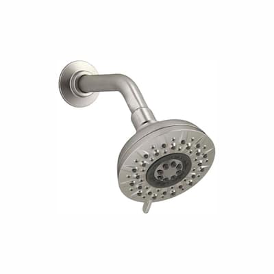 Radiate 5-Spray 4.7 in. Single Wall Mount Fixed Rain Shower Head in Vibrant Brushed Nickel