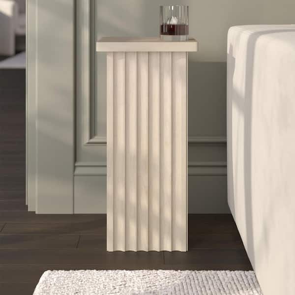 Bourne 10.75 in. Alder White Square MDF Top End Table