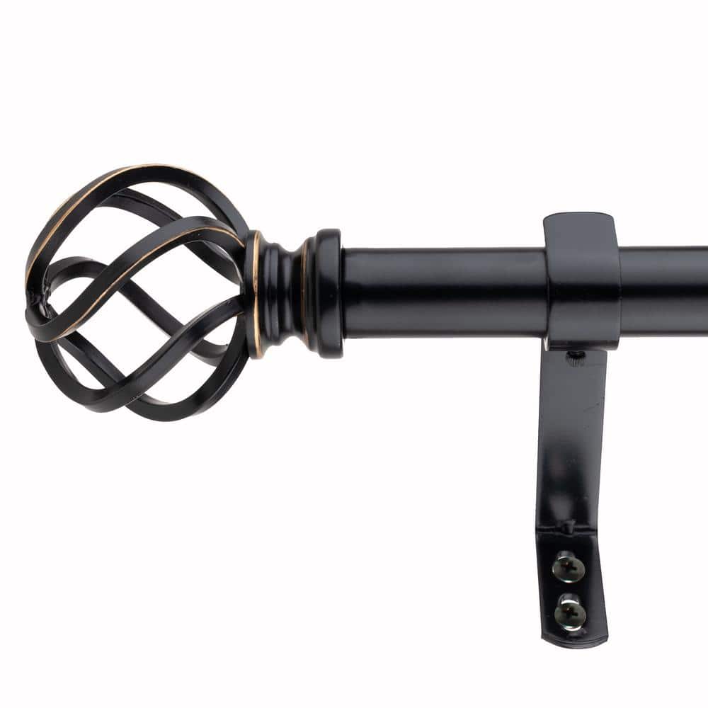 Decopolitan Cage 1" Curtain Rod Set, 18 to 36 Inches, Antique Bronze