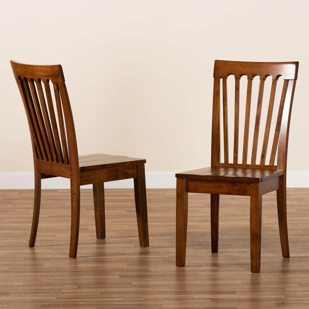 Walnut Brown Minette Wood & Cane Low Arm Chair