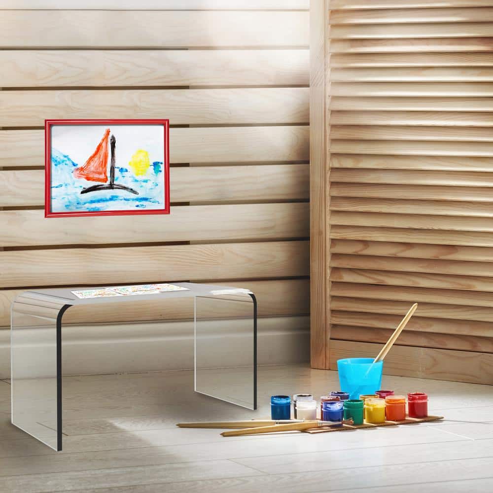 Acrylic Clear Modern C-Style Vertical End Table - thumbnail 4