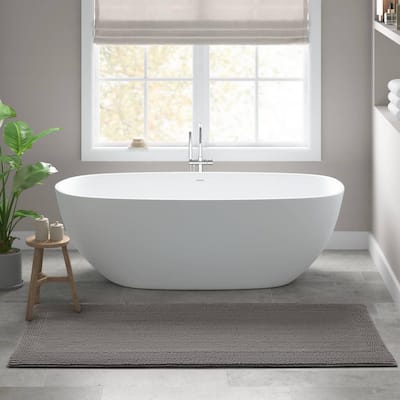 Splendor 24 in. x 72 in. Gray 100% Cotton Tufted 3000 GSM Reversible Bath Rug