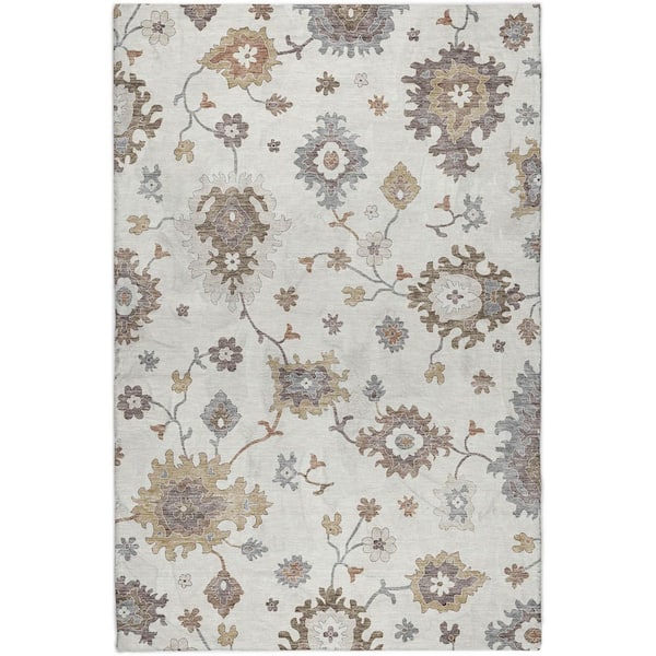 Dream Shag Premium Machine Washable Abstract ADS753 Ivory 5 ft. x 7 ft. 6 in. Area Rug