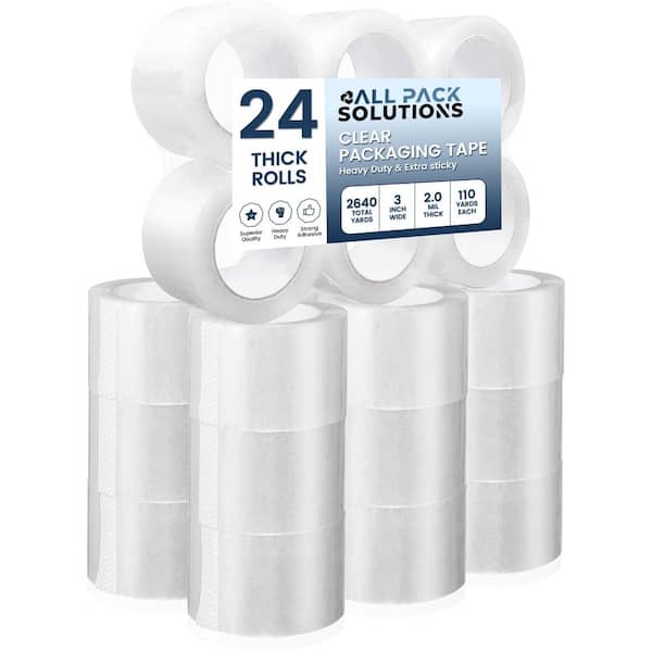 3 in. x 110 yds. 2.0 Mil Thick Clear Shipping Packaging Tape (24-Pack)