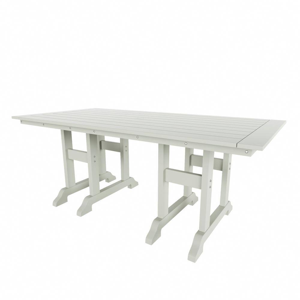 Hayes 71 in. All Weather HDPE Plastic Outdoor Dining Rectangle Trestle Table with Umbrella Hole in Sand price history on PriceWatchPro