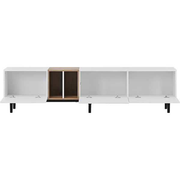 Unbranded 76.8 in. W x 15 in. D x 18.9 in. H White Bathroom Linen Cabinet