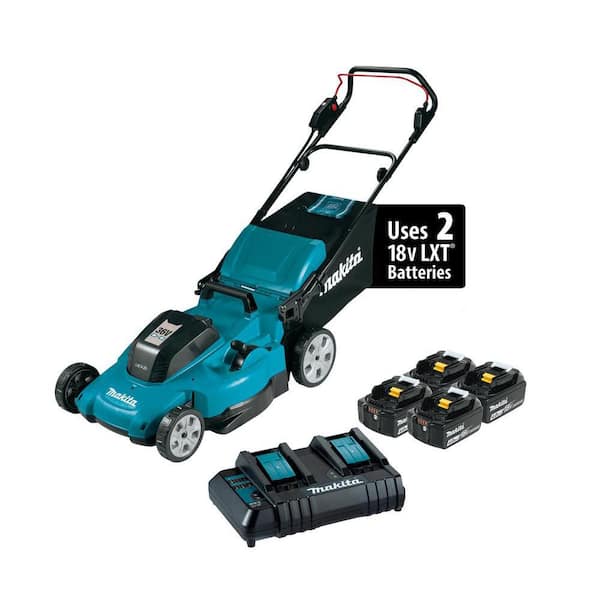Makita - 18V X2 (36V) LXT Lithium-Ion Cordless 21 in. Walk Behind Lawn Mower Kit w/4 batteries (4.0Ah)