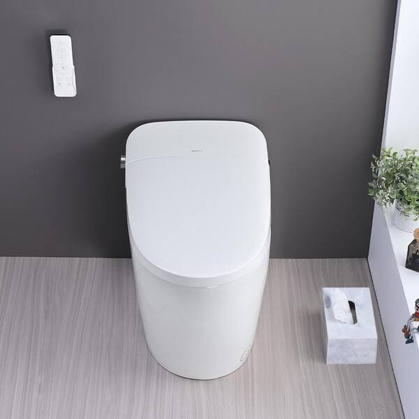 LANDOLT Elongated Smart Toilet Bidet in White with Remote