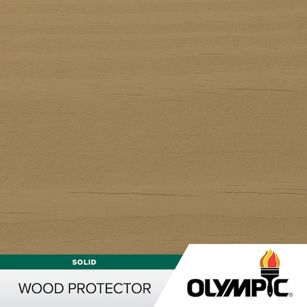 Olympic Wood Protector 1 gal. SC-1009 Beige Gray Exterior Solid Stain Plus Sealer in One