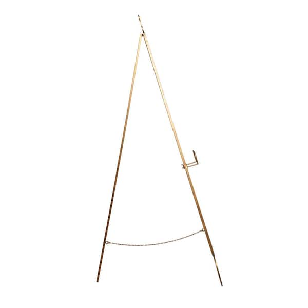 Icon or picture easel in lined gold plated brass h 8 3/4 in