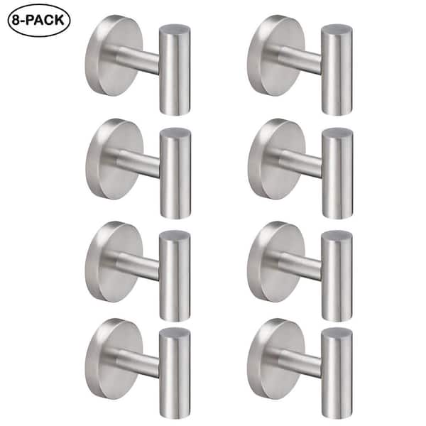 Knob Hooks Robe/Towel Hook 2.25 in Brushed Nickel 8-Pack