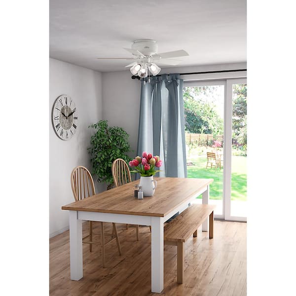 Crestfield 42 in. LED Indoor Low Profile Fresh White Ceiling Fan with 3-Light Kit