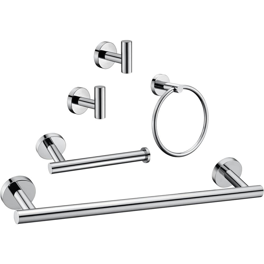5-Pieces Bath Hardware Set, Heavy Duty Stainless Steel Wall Mounted Bathroo
