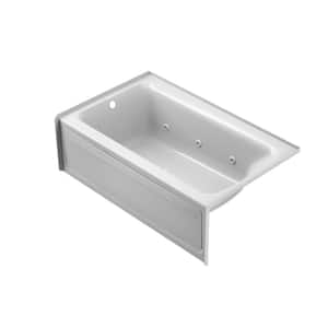 PROJECTA 60 in. x 36 in. Acrylic Left Drain Rectangular Alcove Whirlpool Bathtub with Heater in White