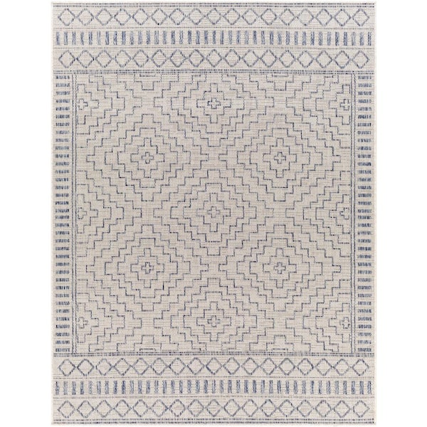 Livabliss Palo Gray 8 ft. x 10 ft. Global Indoor/Outdoor Area Rug