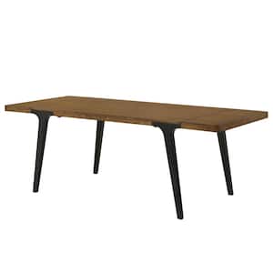Hillary Standard Walnut & Black Finish Wood 35 in. 4 Legs Dining Table Seats 4