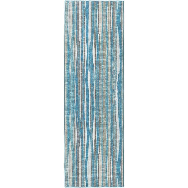 3 X 10 Blue Ombre Runner Rug