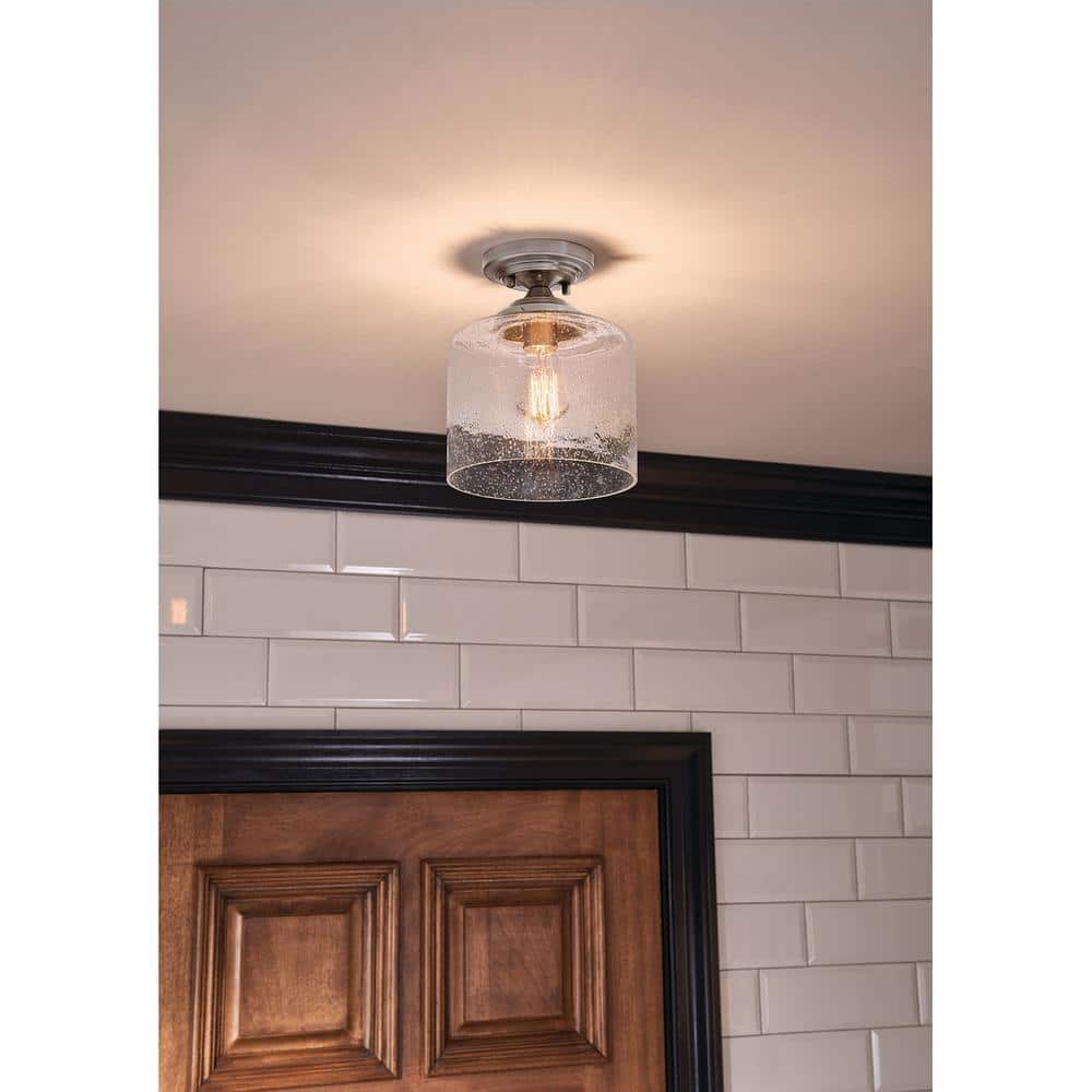 Winslow Olde Bronze Glass Semi Flush Mount Light