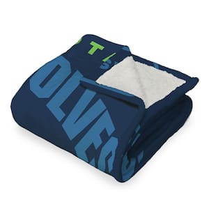 NBA Timberwolves High Block Silk Touch Multicolor Sherpa Throw Blanket