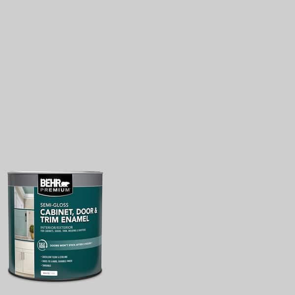 BEHR PREMIUM 1 qt. #770E-2 Silver Screen color Semi-Gloss Enamel Interior/Exterior Cabinet, Door & Trim Paint