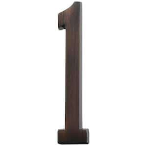 4 in. Flush Mount Aged Bronze House Number 1