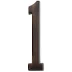 Everbilt 4 in. Aged Bronze Flush Mount Self-Adhesive House Number 1 30616