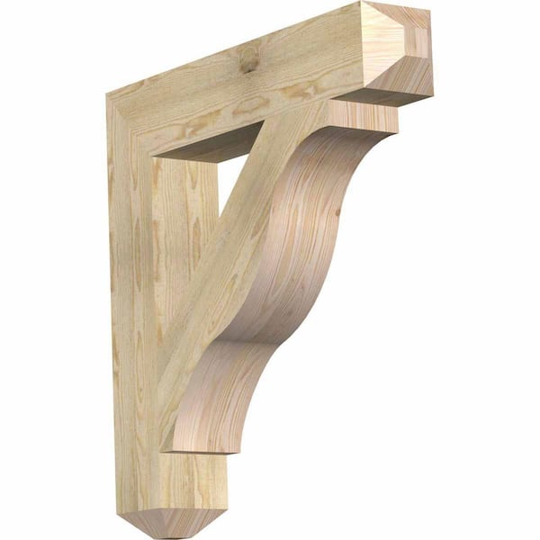 Ekena Millwork 6 in. x 34 in. x 34 in. Douglas Fir Funston Craftsman Rough Sawn Bracket