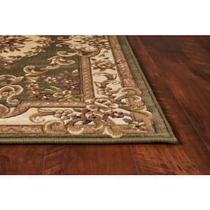 Traditional Morrocan Green/Ivory 8 ft. x 11 ft. Area Rug