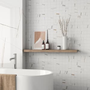 Terius Sahara Blanco 11.81 in. x 11.81 in. Matte Marble Look Porcelain Floor and Wall Mosaic Tile (0.96 Sq. Ft. Each)