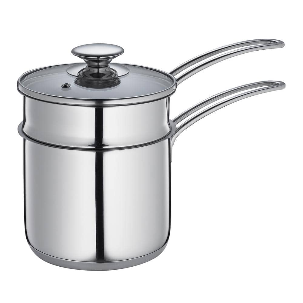 French Classic Tri-Ply Stainless Cookware 3 Piece Double Boiler Set