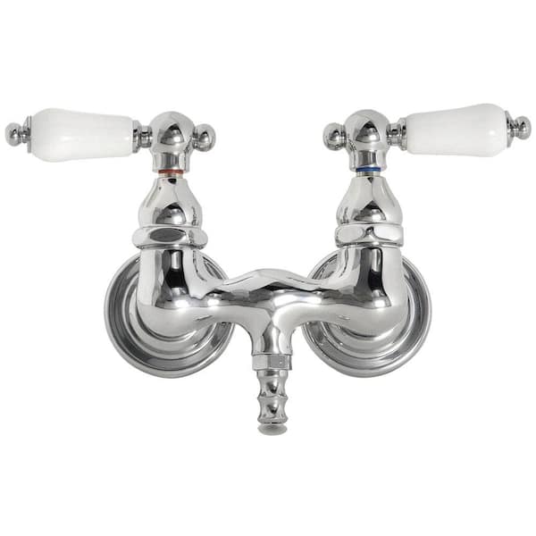 Elizabethan Classics TW45 2-Handle Claw Foot Wall-Mount Leg Tub Faucet without Handshower in Chrome